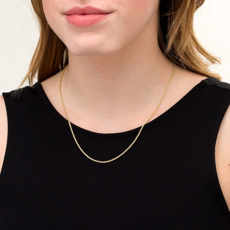 012 Gauge Glitter Rope Chain Necklace in Hollow 14K Gold - 20"