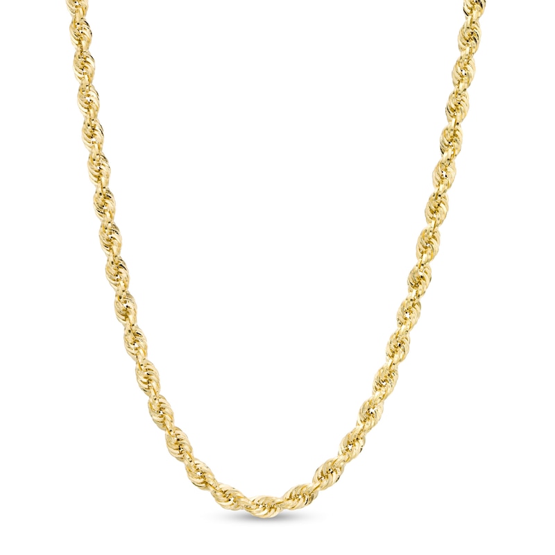 Main Image 1 of 030 Gauge Glitter Rope Chain Necklace in Solid 14K Gold - 24"