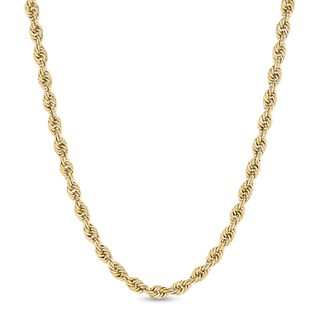 5.5mm Glitter Rope Chain Necklace in Hollow 14K Gold - 26"