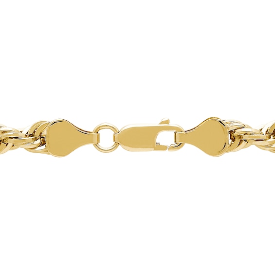 5.5mm Glitter Rope Chain Necklace in Hollow 14K Gold - 26"