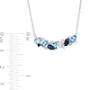 Thumbnail Image 3 of Multi-Gemstone and Lab-Created Blue Sapphire Cluster Necklace in Sterling Silver