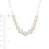 Thumbnail Image 4 of 6.0-9.0mm Freshwater Cultured Pearl and Brilliance Bead Graduated Necklace in 14K Gold