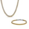Men's 5.0mm Franco Snake Chain Necklace and Bracelet Set in Solid Stainless Steel  and Yellow IP - 24"