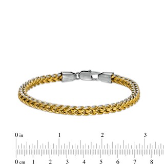 Men's 5.0mm Franco Snake Chain Necklace and Bracelet Set in Solid Stainless Steel  and Yellow IP - 24"