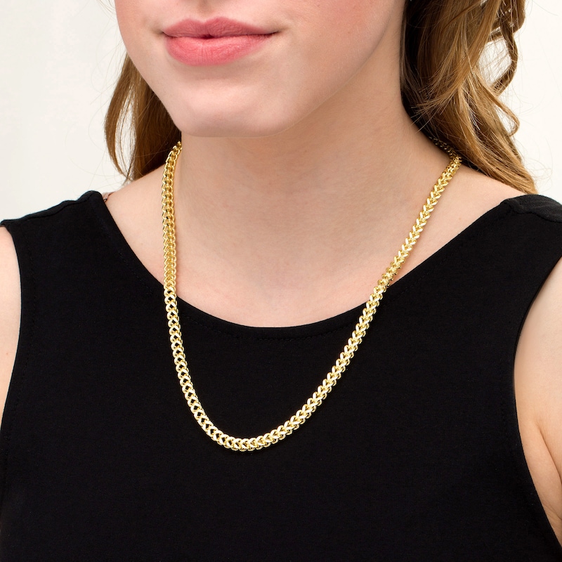 5.3mm Franco Snake Chain Necklace in Hollow 10K Gold - 22"