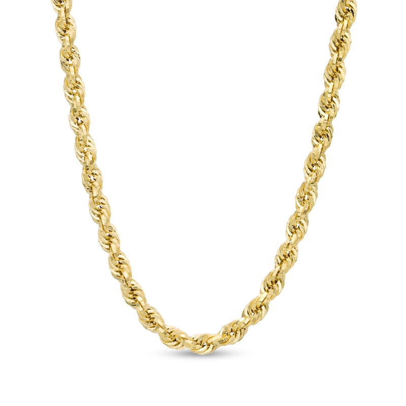 035 Gauge Rope Chain Necklace in Hollow 10K Gold