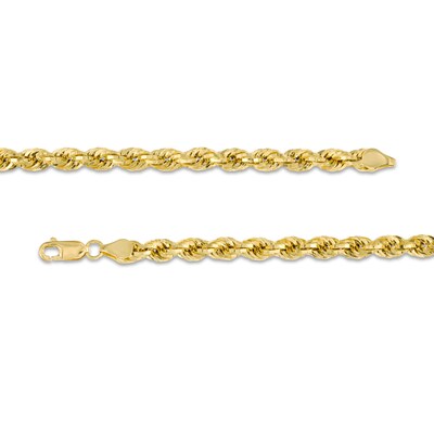 035 Gauge Rope Chain Necklace in Hollow 10K Gold