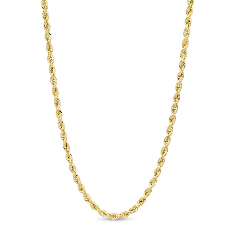 Main Image 1 of 023 Gauge Glitter Rope Chain Necklace in Hollow 14K Gold - 22"