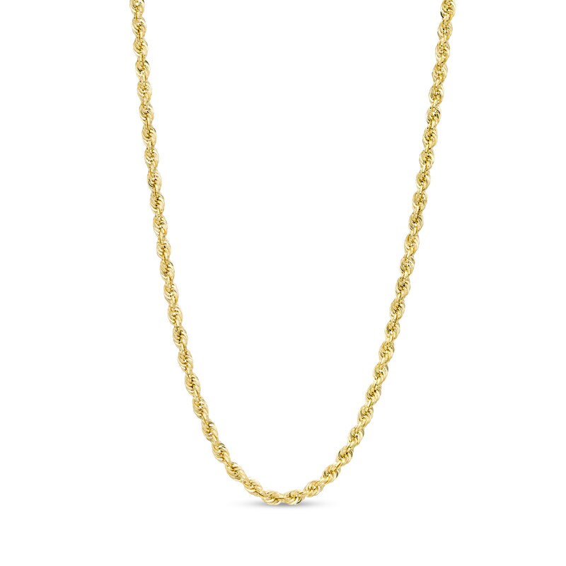 Main Image 1 of 023 Gauge Glitter Rope Chain Necklace in Hollow 14K Gold - 26"