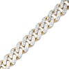 Thumbnail Image 1 of Men's 9.5mm Diamond-Cut Curb Chain Bracelet in Hollow 14K Two-Tone Gold - 8.25"