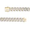 Thumbnail Image 3 of Men's 9.5mm Diamond-Cut Curb Chain Bracelet in Hollow 14K Two-Tone Gold - 8.25"