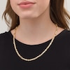 Thumbnail Image 2 of 4.3mm Diamond-Cut Figarope Chain Necklace in Hollow 14K Gold - 22"