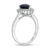 Thumbnail Image 1 of EFFY™ Collection Pear-Shaped Blue Sapphire and 0.28 CT. T.W. Diamond Frame Ring in 14K White Gold