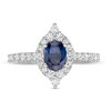 Thumbnail Image 3 of Vera Wang Love Collection Certified Oval Blue Sapphire and 0.58 CT. T.W. Diamond Frame Engagement Ring in 14K White Gold