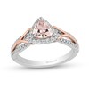 Enchanted Disney Aurora 6.0mm Trillion-Cut Morganite and 0.23 CT. T.W. Diamond Engagement Ring in 14K Two-Tone Gold