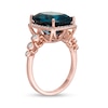 Thumbnail Image 1 of EFFY™ Collection Cushion-Cut London Blue Topaz and 0.33 CT. T.W. Diamond Ring in 14K Rose Gold