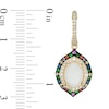 Thumbnail Image 2 of EFFY™ Collection Oval Opal, Multi-Gemstone and 0.36 CT. T.W. Diamond Double Frame Drop Earrings in 14K Gold