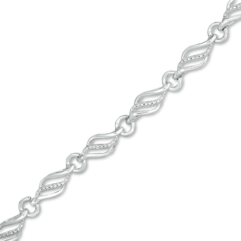 Diamond Accent Flame Bracelet in Sterling Silver - 7.5"