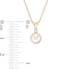 IMPERIAL® 7.5-8.0mm Akoya Cultured Pearl and Diamond Accent Pendant in 14K Gold