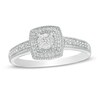 Thumbnail Image 0 of 0.145 CT. T.W. Diamond Cushion Frame Vintage-Style Promise Ring in Sterling Silver