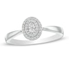 Thumbnail Image 0 of 0.145 CT. T.W. Composite Diamond Double Oval Frame Promise Ring in Sterling Silver