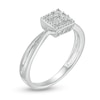 Thumbnail Image 3 of 0.065 CT. T.W. Quad Diamond Square Frame Vintage-Style Promise Ring in Sterling Silver