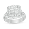 Thumbnail Image 0 of 1.65 CT. T.W. Quad Princess-Cut Diamond Double Frame Engagement Ring in 14K White Gold