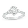 Thumbnail Image 1 of 0.40 CT. T.W. Composite Diamond Pear-Shaped Frame Collar Engagement Ring in 10K White Gold