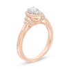 Thumbnail Image 3 of 0.40 CT. T.W. Composite Diamond Pear-Shaped Frame Collar Engagement Ring in 10K Rose Gold