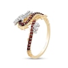 Thumbnail Image 1 of Enchanted Disney Mulan Garnet and 0.065 CT. T.W. Diamond Mushu Dragon Ring in 10K Gold - Size 7