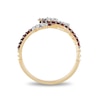 Thumbnail Image 3 of Enchanted Disney Mulan Garnet and 0.065 CT. T.W. Diamond Mushu Dragon Ring in 10K Gold - Size 7