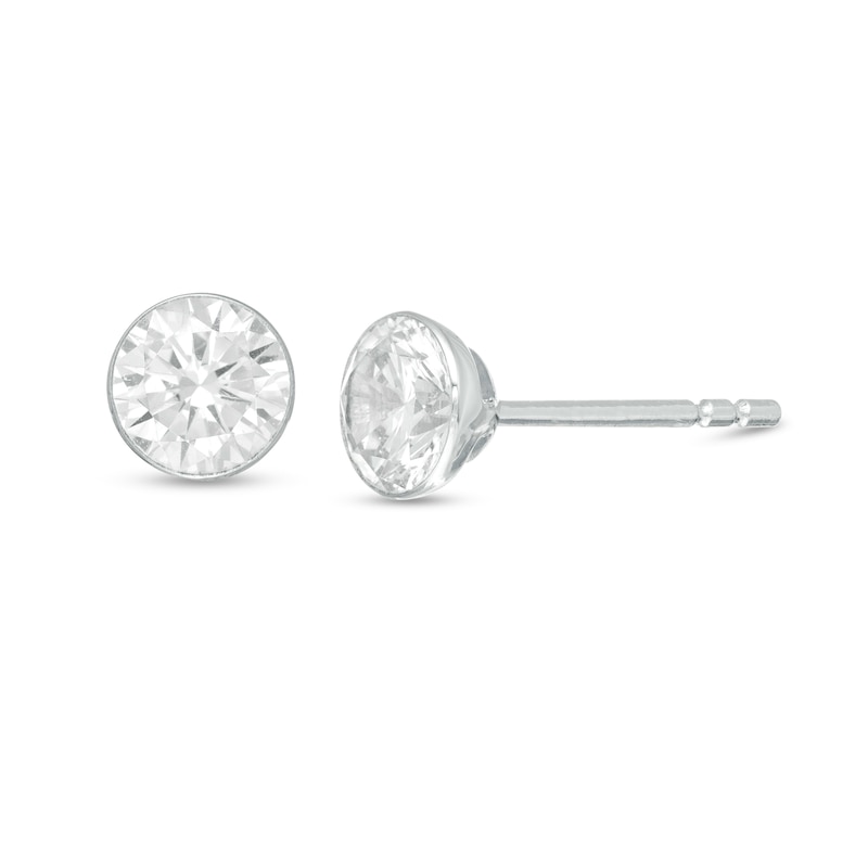 CT. T.W. Diamond Solitaire Stud Earrings in 14K White Gold|Peoples Jewellers