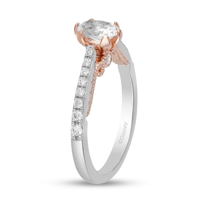 Main Image 2 of Enchanted Disney Anna 0.69 CT. T.W. Oval Diamond Vintage-Style Engagement Ring in 14K Two-Tone Gold