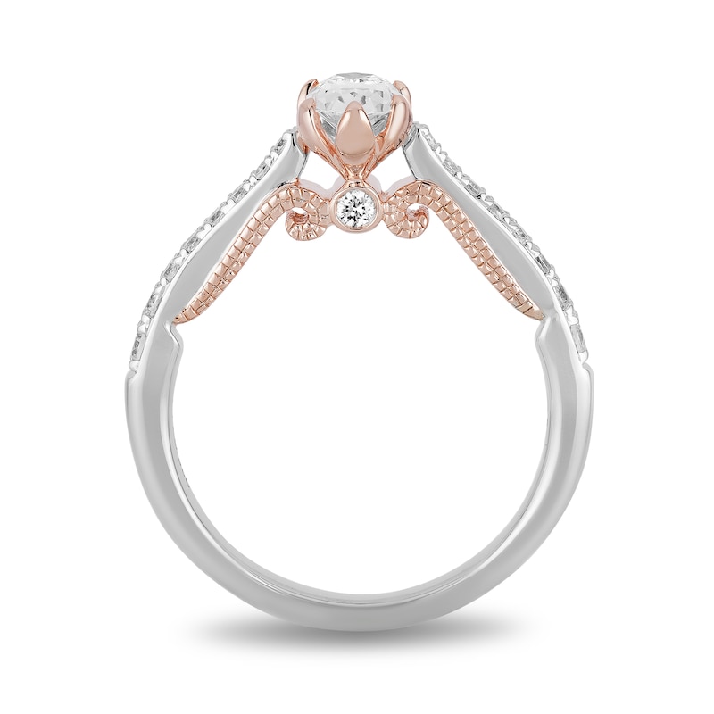 Main Image 4 of Enchanted Disney Anna 0.69 CT. T.W. Oval Diamond Vintage-Style Engagement Ring in 14K Two-Tone Gold