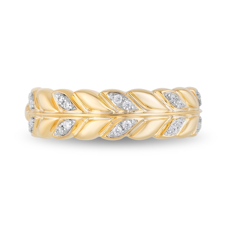 Enchanted Disney Anna 0.085 CT. T.W. Diamond Wheat Wedding Band in 14K Gold|Peoples Jewellers
