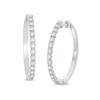 Thumbnail Image 0 of 0.50 CT. T.W. Diamond Hoop Earrings in 10K White Gold