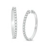 Thumbnail Image 1 of 0.50 CT. T.W. Diamond Hoop Earrings in 10K White Gold