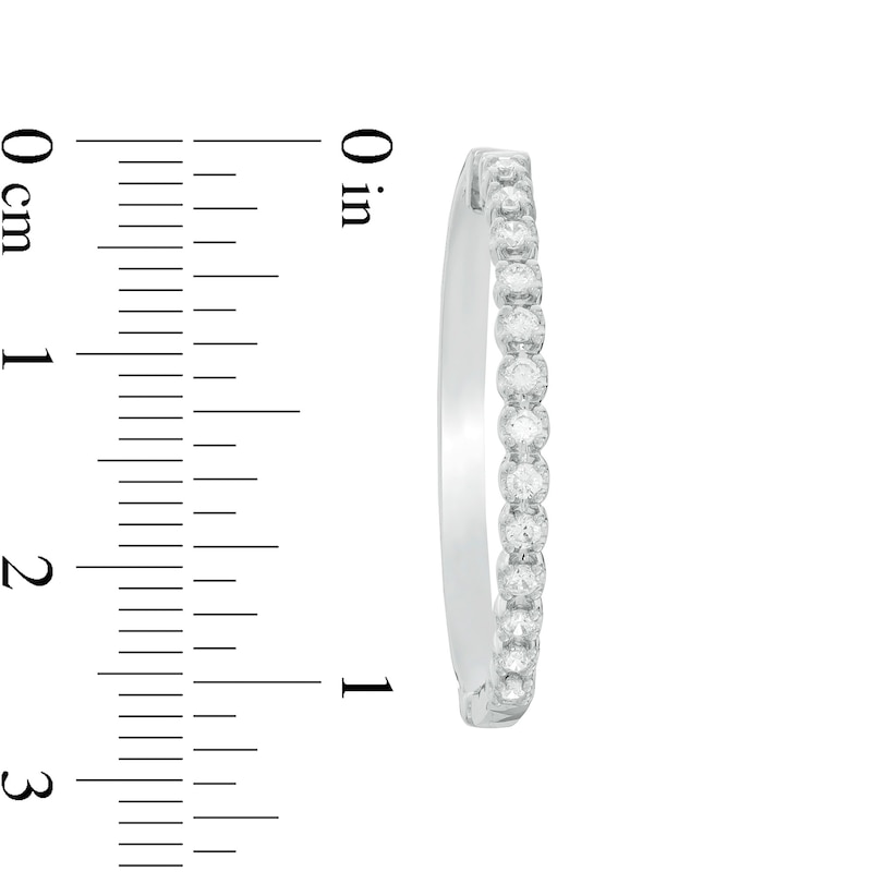 Main Image 3 of 0.50 CT. T.W. Diamond Hoop Earrings in 10K White Gold