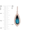 EFFY™ Collection Elongated Pear-Shaped London Blue Topaz and 0.40 CT. T.W. Diamond Teardrop Earrings in 14K Rose Gold