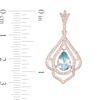 Thumbnail Image 2 of EFFY™ Collection Pear-Shaped Aquamarine and 0.53 CT. T.W. Diamond Drop Earrings in 14K Rose Gold