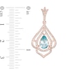 Thumbnail Image 1 of EFFY™ Collection Pear-Shaped Aquamarine and 0.53 CT. T.W. Diamond Drop Earrings in 14K Rose Gold