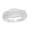 Thumbnail Image 1 of Marilyn Monroe™ Collection 1.00 CT. T.W. Baguette and Round Diamond Concave Ring in 10K White Gold