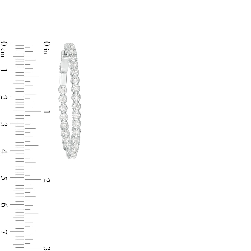 Marilyn Monroe™ Collection 2.00 CT. T.W. Journey Diamond Inside-Out Hoop Earrings in 10K White Gold