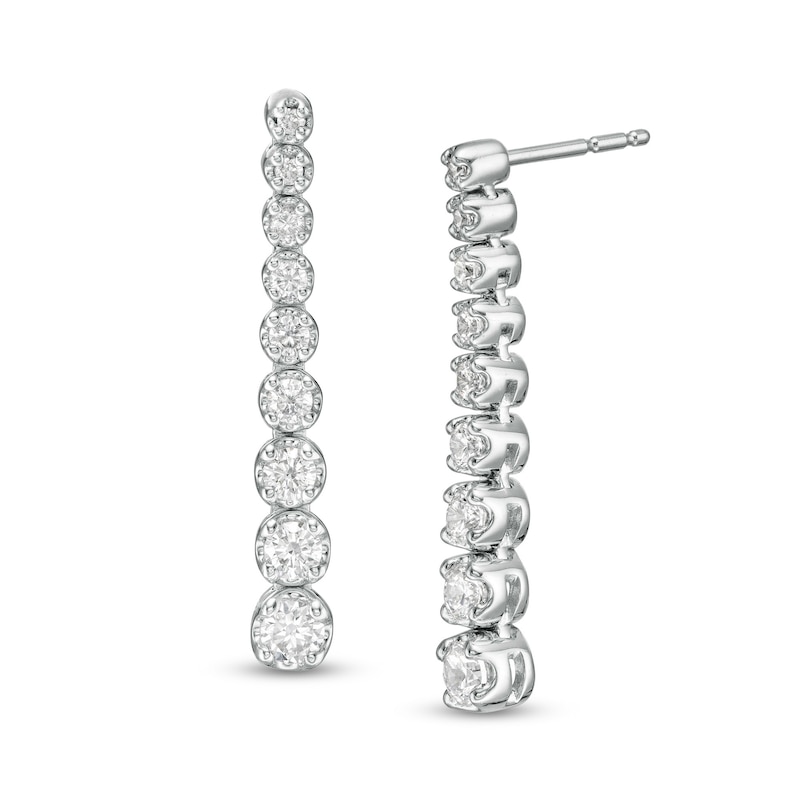 Marilyn Monroe™ Collection 0.75 CT. T.W. Journey Diamond Drop Earrings in 10K White Gold
