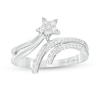 Thumbnail Image 0 of Marilyn Monroe™ Collection 0.20 CT. T.W. Diamond Bypass Shooting Star Ring Sterling Silver