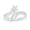 Thumbnail Image 1 of Marilyn Monroe™ Collection 0.20 CT. T.W. Diamond Bypass Shooting Star Ring Sterling Silver