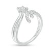 Thumbnail Image 2 of Marilyn Monroe™ Collection 0.20 CT. T.W. Diamond Bypass Shooting Star Ring Sterling Silver