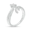 Thumbnail Image 1 of Marilyn Monroe™ Collection 0.20 CT. T.W. Diamond Bypass Shooting Star Ring Sterling Silver