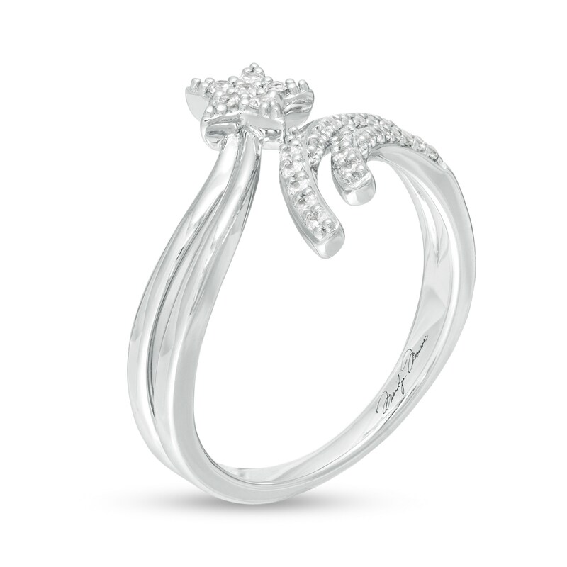 Main Image 2 of Marilyn Monroe™ Collection 0.20 CT. T.W. Diamond Bypass Shooting Star Ring Sterling Silver