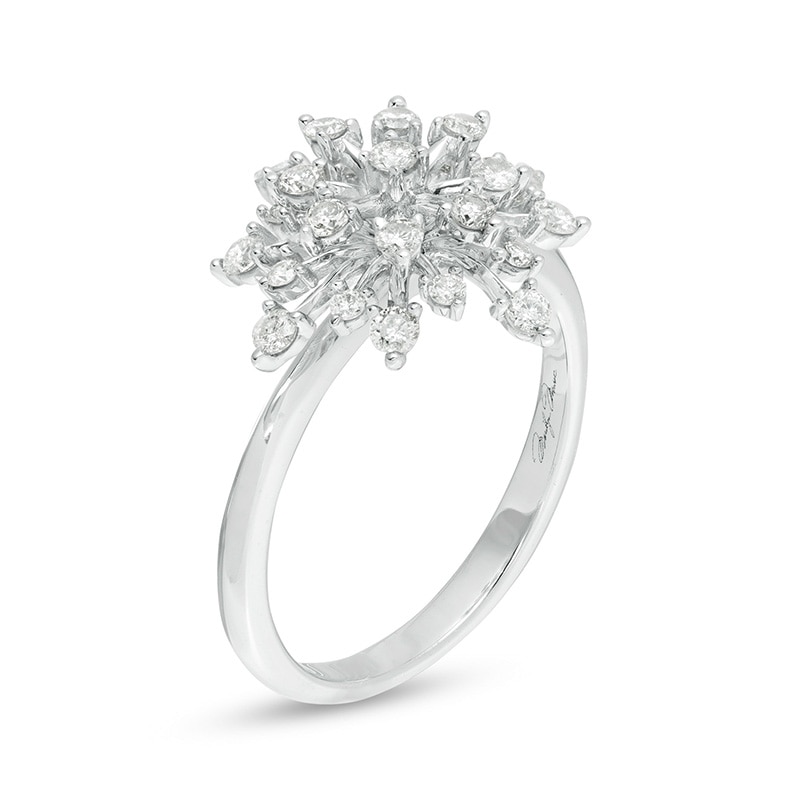 Marilyn Monroe™ Collection 0.50 CT. T.W. Diamond Starburst Ring in 10K White Gold